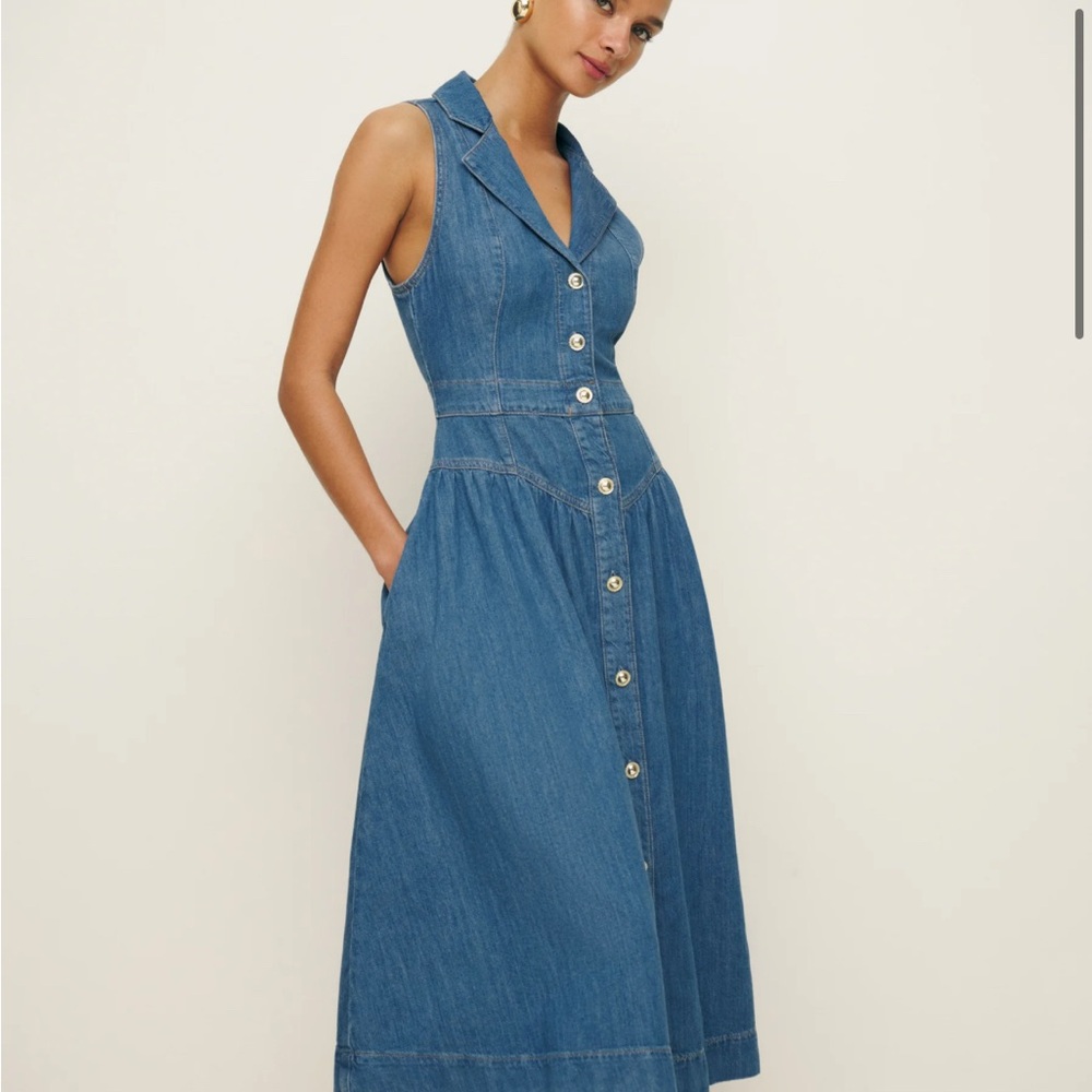 Reformation Ellison Denim Midi Dress